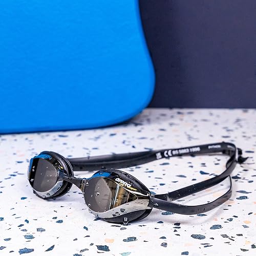ARENA Unisex Python Racing Swim Goggles for Men and Women Anti-Fog No Leak Max Comfort Dual Strap, Mirror/Non-Mirror Lens