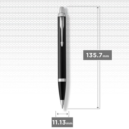 Parker Parker Im Boligrafo Negro Terminado En Cromo Tinta Negra Punto Mediano