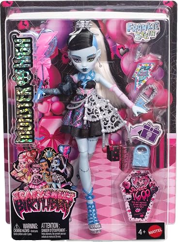 Monster High Cumpleaños Draculaura 1600 Muñeca Frankie Stein con Accesorios para Niñas De 4 Años En Adelante
