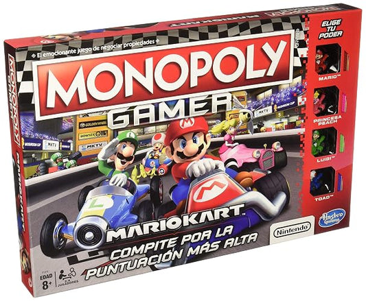 Hasbro Gaming, Monopoly Edición Mario Kart, Nintendo, Juego de Mesa Familiar, Juego para 2 a 4 Jugadores, Edad Recomendada: de 8 Años en Adelante