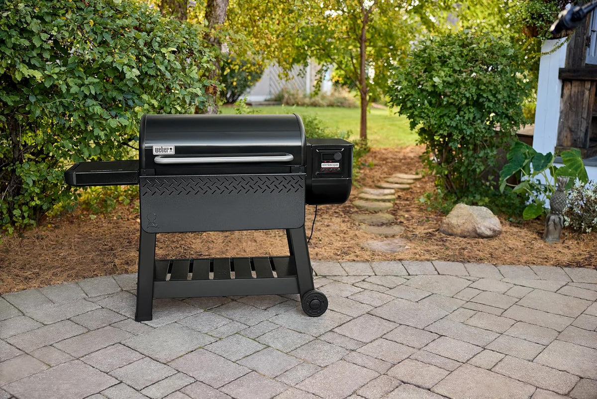 Weber SEARWOOD 600 XL Pellet Mesa frontal plegable de 36 pulgadas