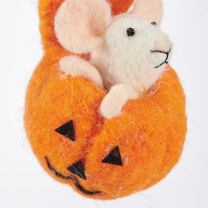 Primitives by Kathy - Ratón de Calabaza - Hanging Ornament - Fieltro - Halloween