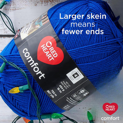 Red Heart Comfort - Hilo blanco y negro - 1 paquete de 12 oz/454 g - Acrílico - 4 Medianos (Worsted) - 867 yardas - Tejer/Crochet