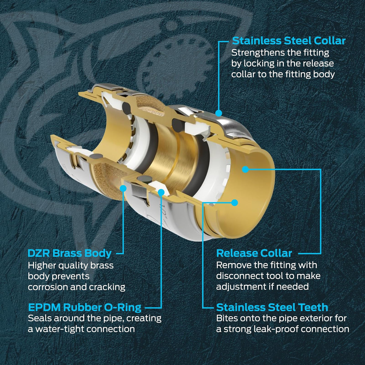 SharkBite Max - Adaptador reductor MNPT de 1 x 3/4 pulgadas, empuje para conectar, tubería PEX, cobre, CPVC, PE-RT, HDPE, UR142A