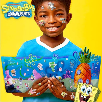 Spongebob - Juego de pegatinas hinchadas, incluye más de 30 calcomanías reutilizables y escenas de juego, libro de actividades de viaje reutilizable para niños, libro de actividades para niños