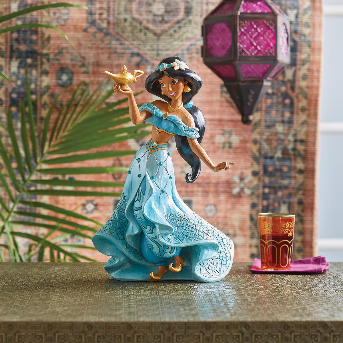 Enesco Disney Traditions Collection by Jim Shore Aladdin - Figura de lujo de princesa encantada jazmín, resina de piedra, pintada a mano, cifras de jazmín, Disney, decoración del hogar, estatua