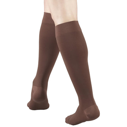 Truform 20-30 mmHg Compression Stockings for Men and Women, Knee High Length, Closed Toe, Brown, X-Large