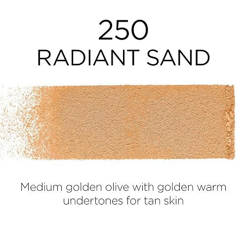 L'Oréal Paris Infallible 24H Fresh Wear, Base de Maquillaje en Polvo con SPF 25+, Alta Cobertura con Acabado Mate, Larga Duración y Control de Brillo, Tono 250 Radiant Sand