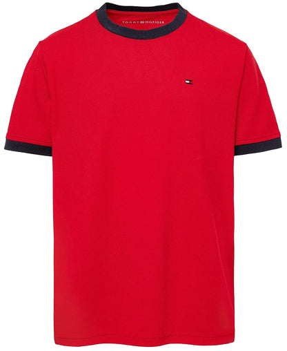 Tommy Hilfiger Playera Básica con Logo Bandera para Niño - Rojo - 2