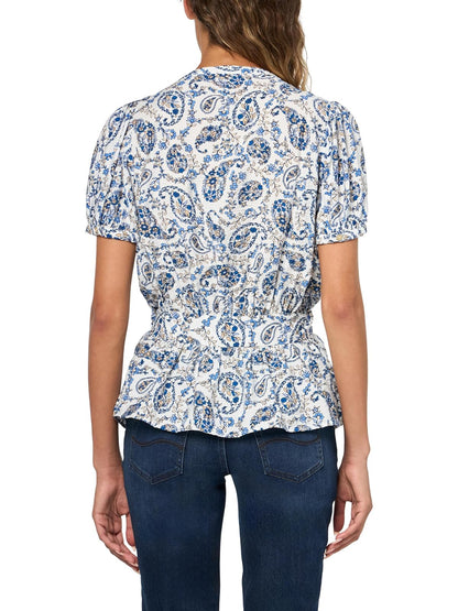Tommy Hilfiger Camisa de Manga Corta con Botones para Mujer