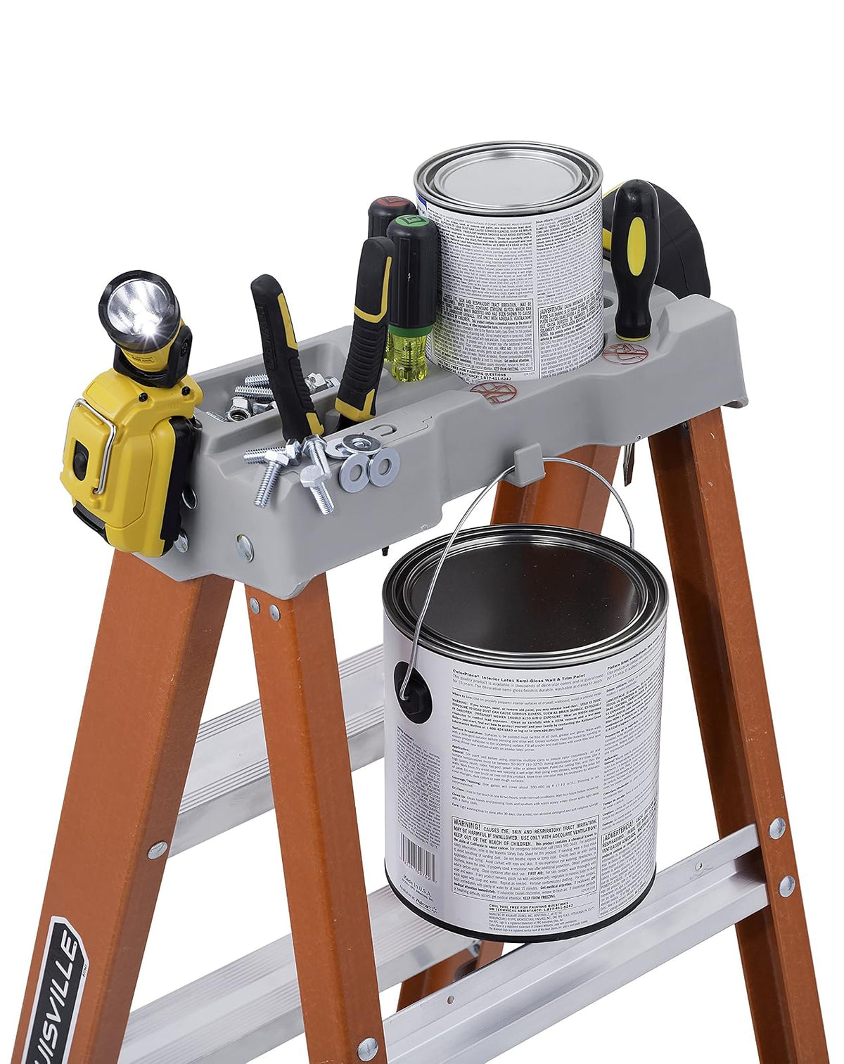 Louisville Ladder Resistente escalera de fibra de vidrio, capacidad de 136.08 kg, 1.21m (4ft), Anaranjado