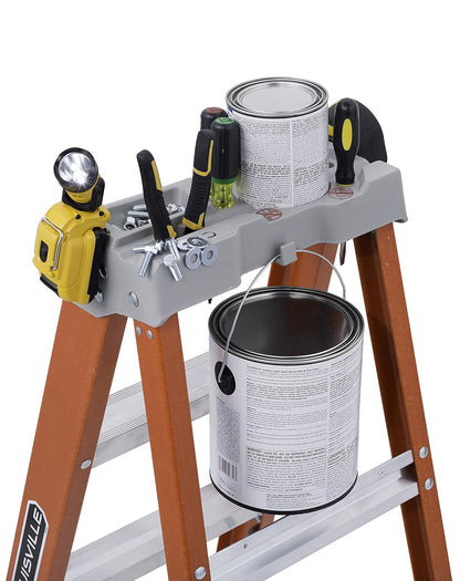 Louisville Ladder Resistente escalera de fibra de vidrio, capacidad de 136.08 kg, 1.21m (4ft), Anaranjado