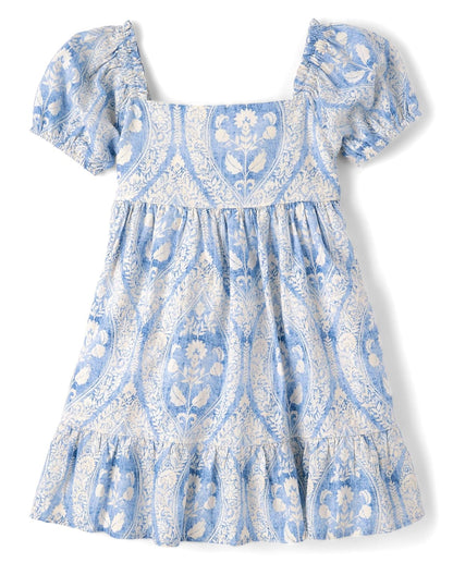 Gymboree Vestido de Suéter Manga Corta para Niña - Burbuja Aura Azul - 10