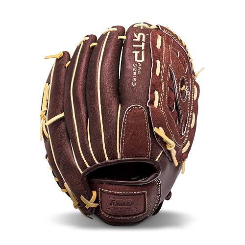 Franklin Sports RTP Pro - Guante de béisbol para Adultos y jóvenes, Derecho, Color Camel