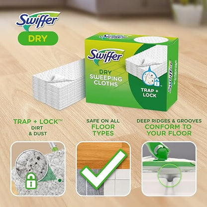 Swiffer Sweeper Dry Sweeping Pad Refills for Floor mop with Febreze Lavender Vanilla & Comfort Scent 32 Count