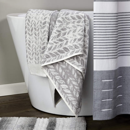 SKL Home by Saturday Knight Ltd. Toalla de Mano de Hojas envejecidas, Gris, 16 x 26 Pulgadas, 2 Unidades (Paquete de 1)