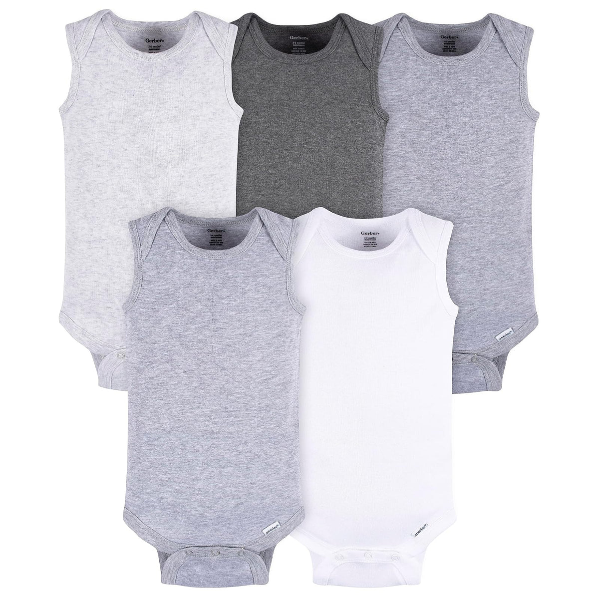 Gerber Body sin mangas de paquete múltiple playera sin mangas para bebés y niños pequeñosUnisex bebé