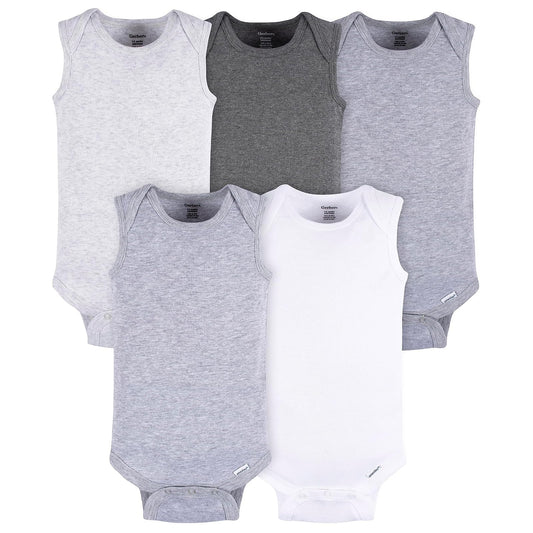 Gerber Body sin mangas de paquete múltiple playera sin mangas para bebés y niños pequeñosUnisex bebé