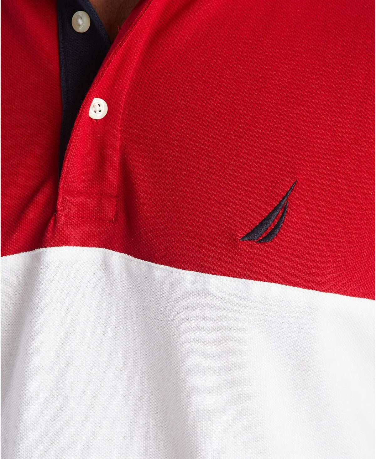 Nautica Polo de Manga Corta 100% algodón piqué Bloque de Color Camisa de Polo para Hombre