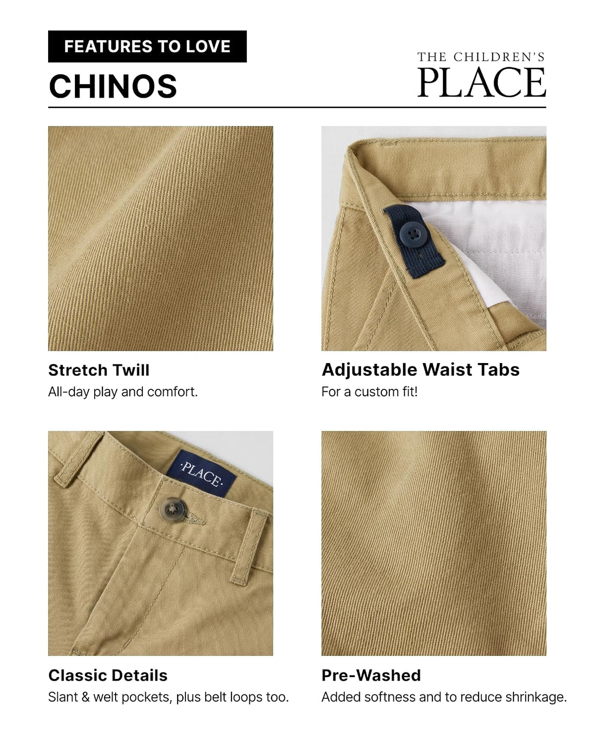 The Children's Place Pantalones Chinos elásticos Pantalones para Niños