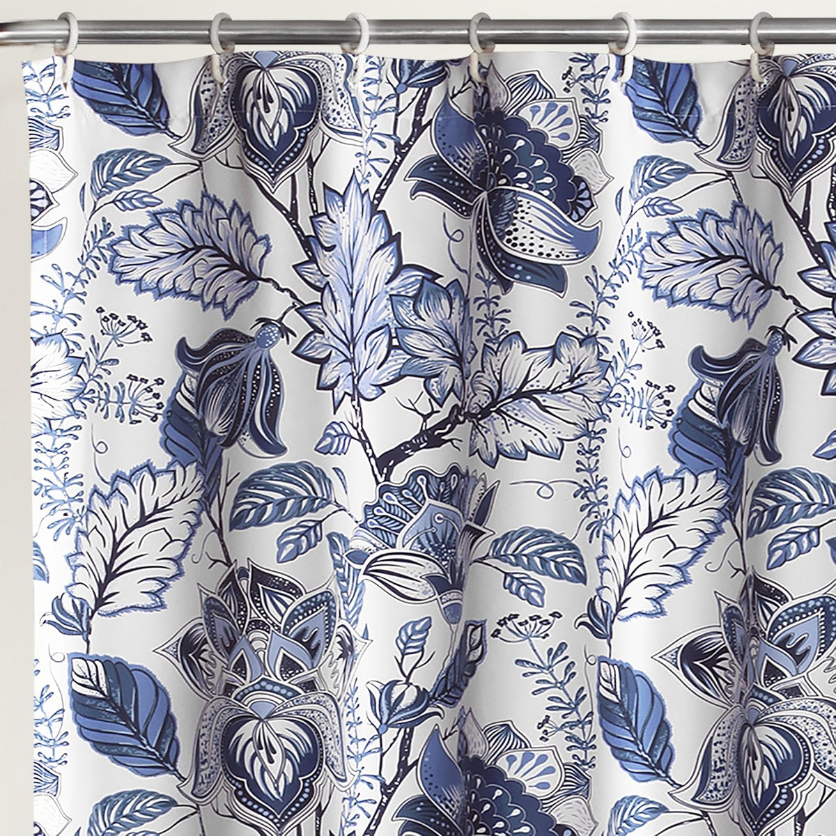 Lush Decor Blue Cynthia - Cortina de Ducha jacobea de Tela, diseño Floral, 72 x 72 Pulgadas