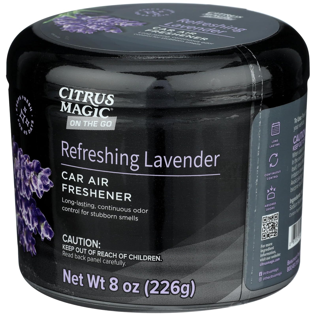 Citrus Magic On The Go Ambientador sólido Absorbente de olores, Lavanda refrescante, 8 onzas, Paquete de 3