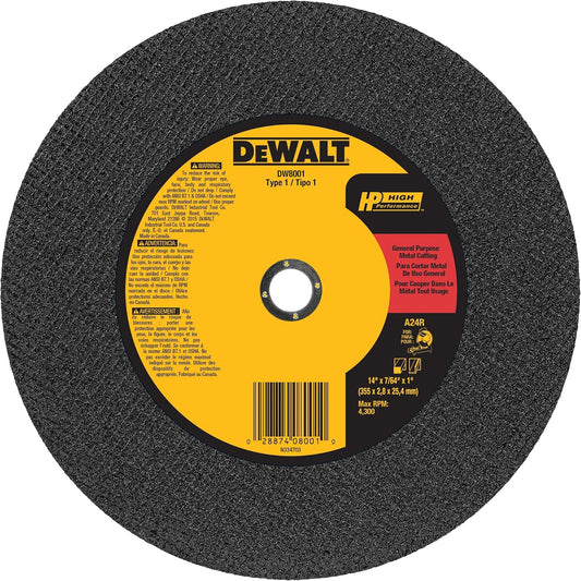 DEWALT DW8001 Z Disco Abrasivo de Corte 14 x 1 pulgada