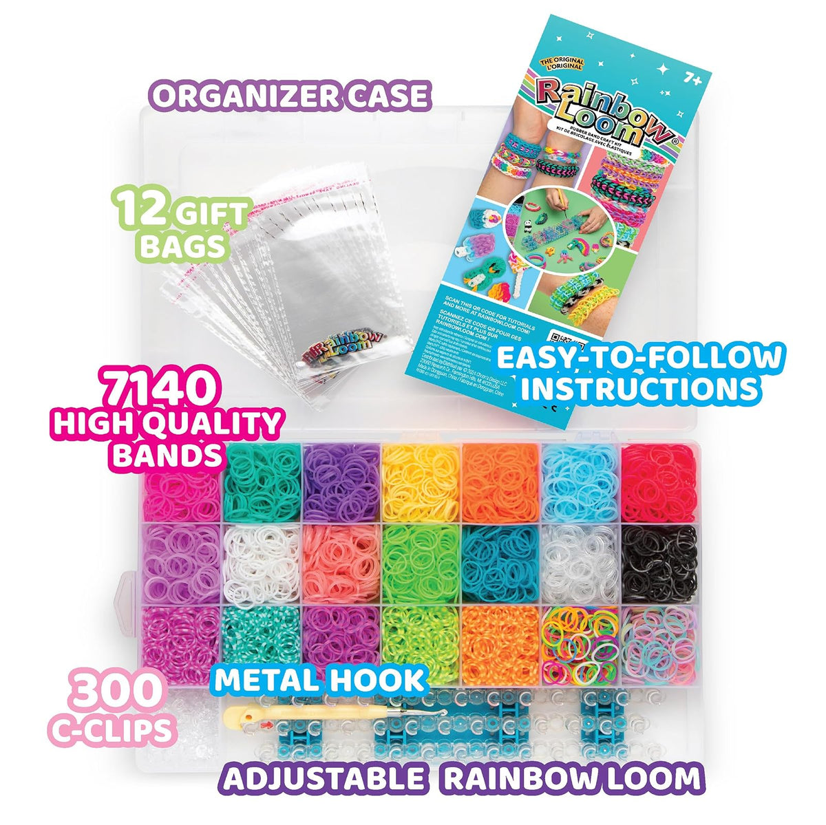 Rainbow Loom - Mega Combo Set de ligas de colores para hacer pulseras