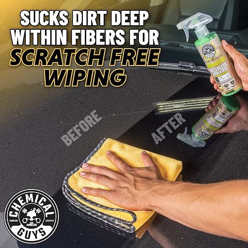 Chemical Guys Toallas de Microfibra Premium de Calidad Profesional, Doradas (16" x 16") (Paquete de 12) - Seguras para Lavar Automóviles, Limpiar el hogar y secar Mascotas