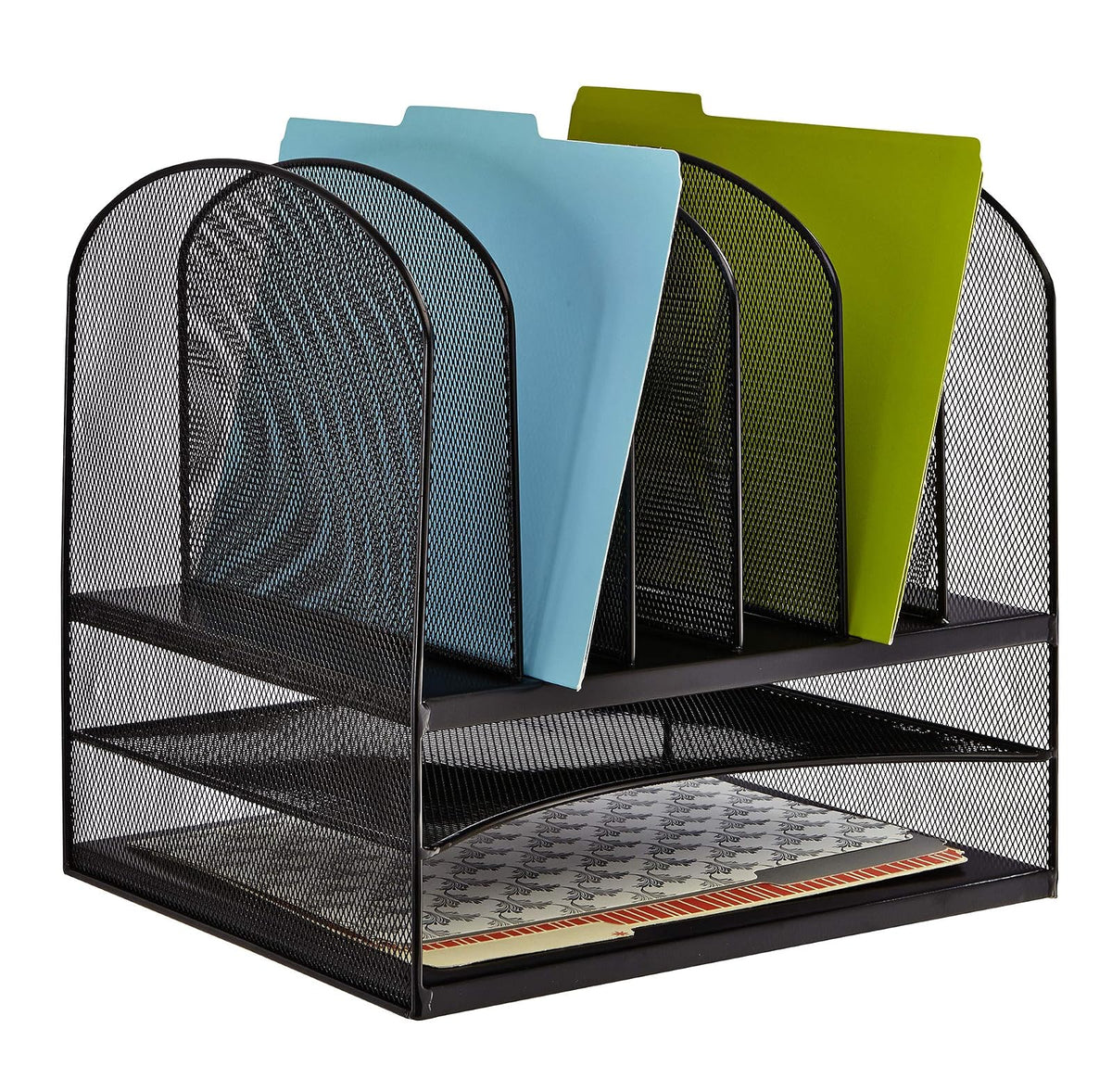 Safco 3255BL Onyx Mesh Desk Organizer, Black