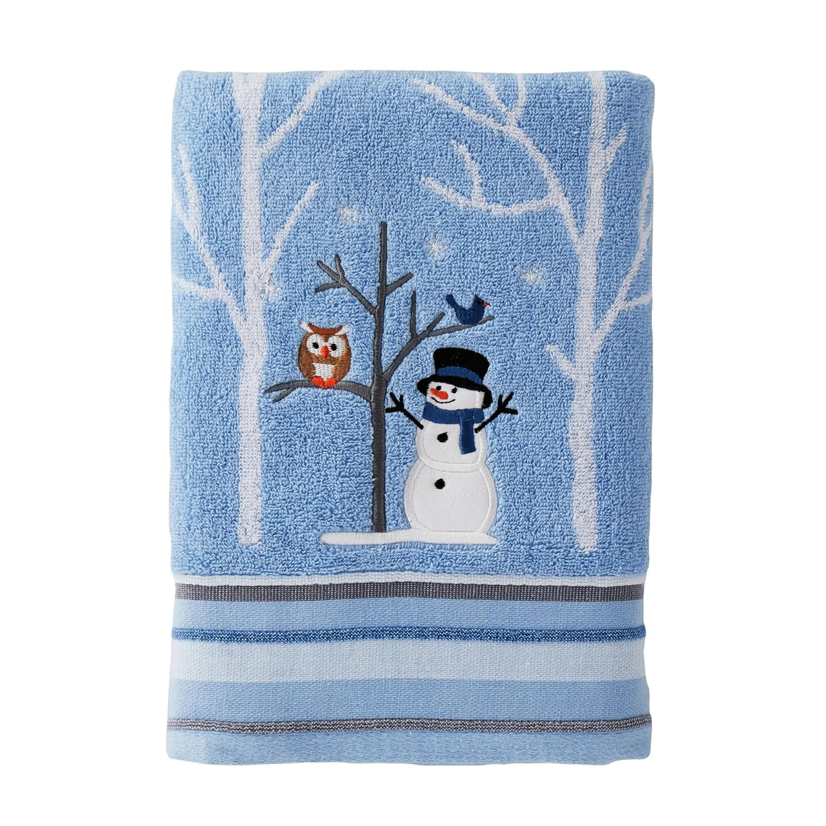 SKL Home - Toalla de baño de muñeco de Nieve para Navidad, Regalo de Invierno, Color Azul - Toalla de baño