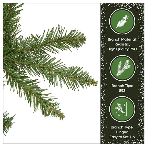 National Tree Company 7 ft Unlit Kingswood Fir Slim Artificial Christmas Tree, 892 Tips, Includes Stand, Green