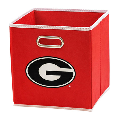 Franklin Sports NCAA College Team - Cubos de Almacenamiento de Tela Hechos para Adaptarse a organizadores de contenedores de Almacenamiento (11 x 10.5 x 10.5) - Georgia Bulldogs
