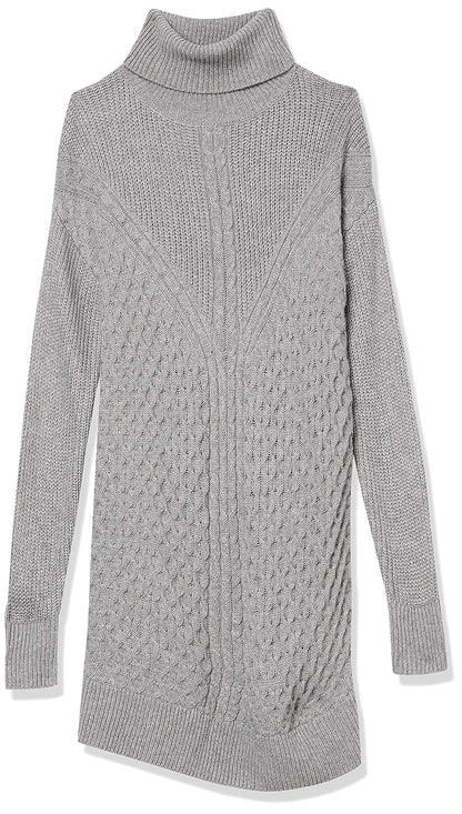 The Drop Rosalie Minivestido Para Mujer, De Punto Trenzado Para Mujer, Gris Escarcha Jaspeado, S