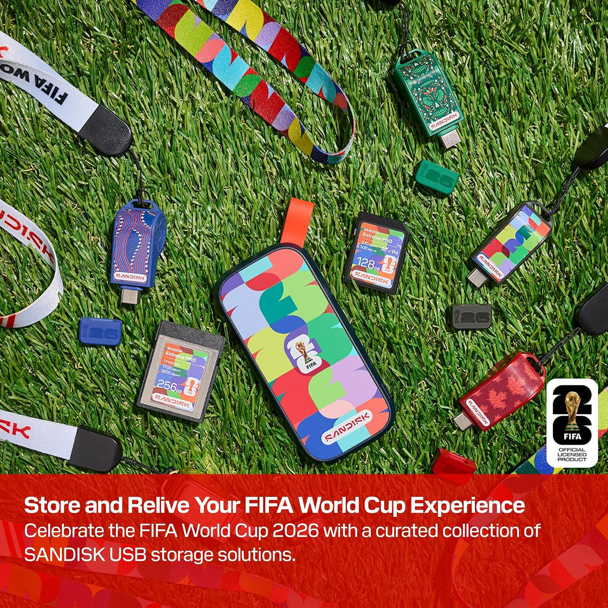 SANDISK - Unidad Flash USB-C de 128 GB, edición 2026 de la Copa Mundial de la FIFA - hasta 300 MB/s velocidades de Transferencia, USB 3.2 Gen 1, USB Tipo C - Azul, Estados Unidos - SDCZIA-128G-G46B
