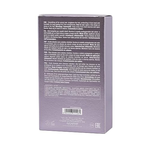 Alfaparf Milano Semi Di Lino Smooth Smoothing Oil - Aceite Alisador Anti-Frizz y Protector Térmico para Cabello Lacio, Brillo Extremo, 100 ml