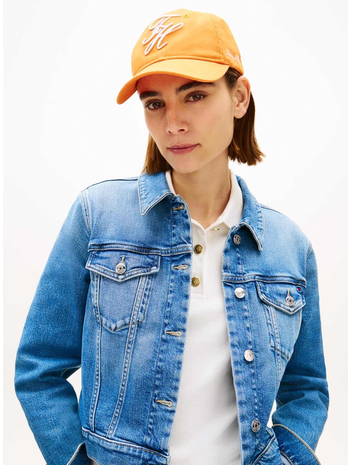 Tommy Hilfiger Gorra para Mujer, Naranja, Talla Única