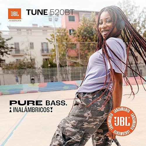 Audífono Inalámbrico Tipo Diadema JBL Tune 520BT, Respuesta de Frecuencia 20-20000Hz, Bluetooth 5.3. Color Negro.