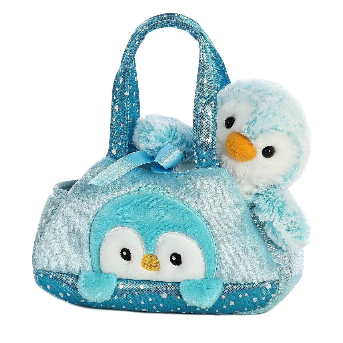 Aurora Pet Carrier Bolsa de Peluche con Mascota Removible 18 cm - PomPom Penguin