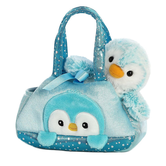 Aurora Pet Carrier Bolsa de Peluche con Mascota Removible 18 cm - PomPom Penguin