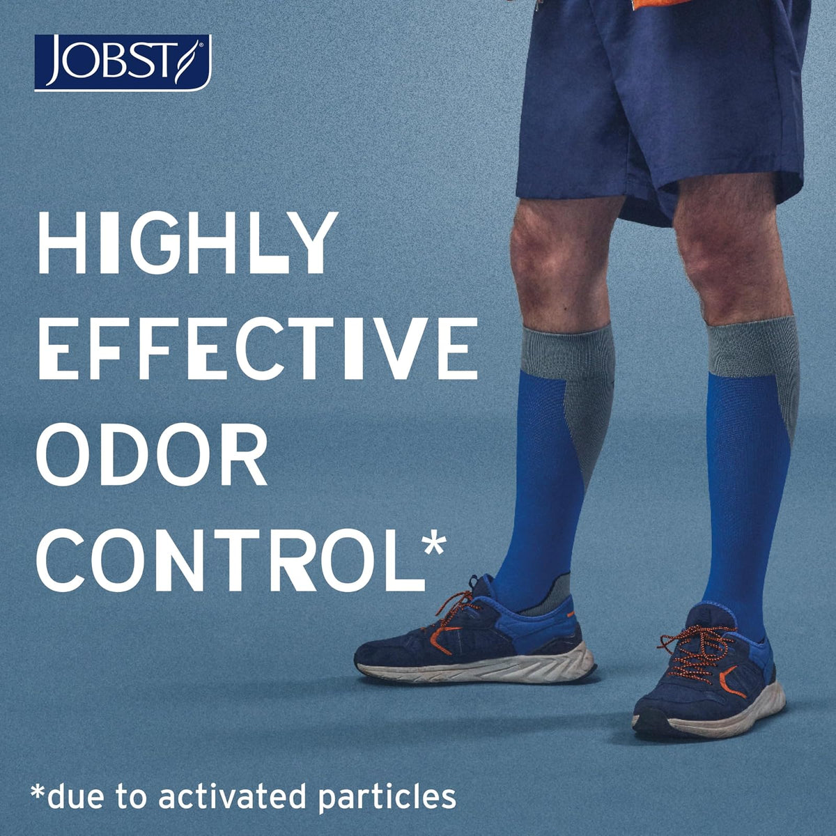 JOBST Sport Knee High 15-20 mmHg Compression Socks, Black/Cool Black, Large | Punta Cerrada, Color Negro, Compresión de Grado Médico
