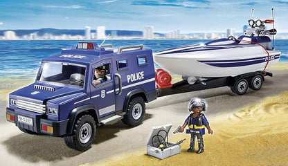 Playmobil Automóvil de Policía con Lancha