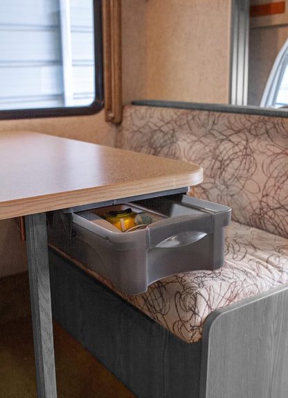 Camco 43450 Pop-A-Drawer, cajón Debajo del gabinete para Caravana, la solución Perfecta para Almacenamiento Adicional en tu casa rodante, Soportes de Montaje y Accesorios incluidos