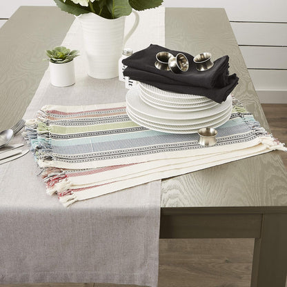 DII Colección de Mesa abigarrada, Juego de manteles Individuales de 3 x 19 Pulgadas, mediterráneo, 6 Piezas