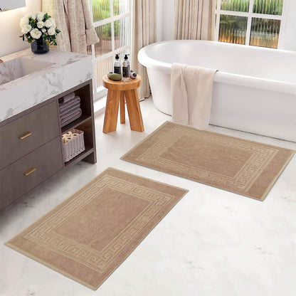 Superior, 100% Premium Long-Staple Combed Cotton, 2 Piece Bath Mat Set, Taupe