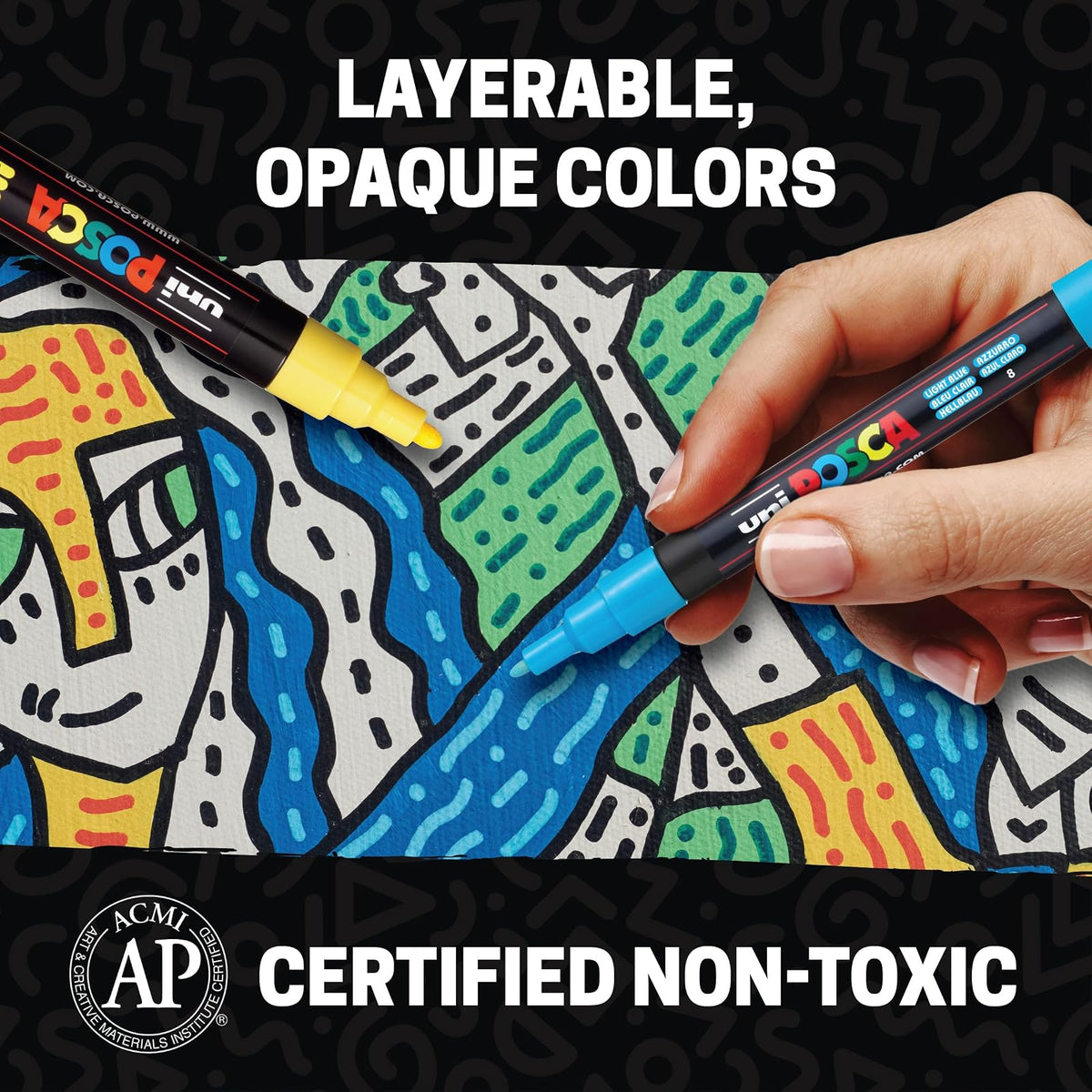 Posca - PC3M8C - Paquete de 8 rotuladores de colores