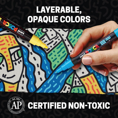 Posca - PC3M8C - Paquete de 8 rotuladores de colores
