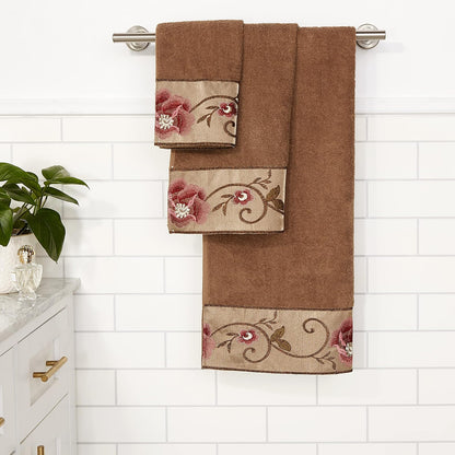 Popular Bath Toallas de baño, colección Larissa, Juego de 3 Piezas, diseño de Rosa
