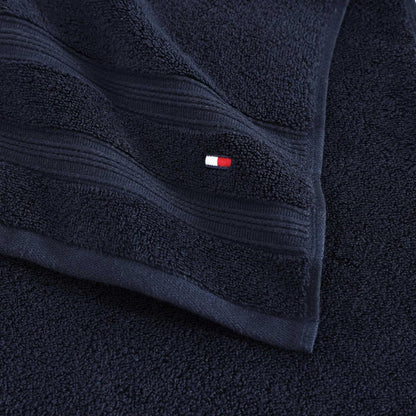 Tommy Hilfiger - Toallas de baño, Material súper Suaves y absorbentes de Alta Calidad con Cero Giro, Certificado Oeko-Tex (Harborside Solid Navy, Paquete de 6)