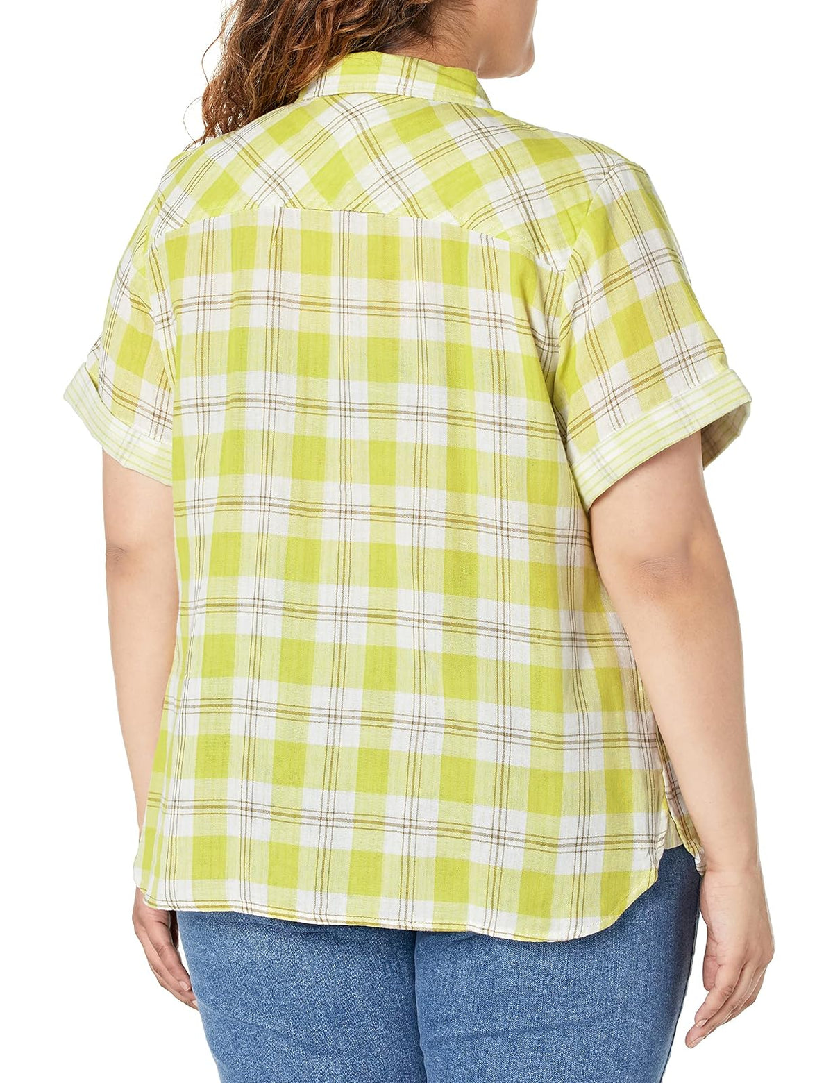 Tommy Hilfiger Camisa de Manga Corta para Campamento, Estampado Pindot Camisa de Botones para Mujer